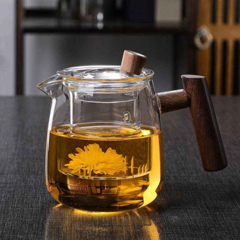 Wooden Handle Side Handle Pot Glass Cup Special for Electric Ceramic Stove High Temperature Resistance Tea Maker Yanxie Teapot