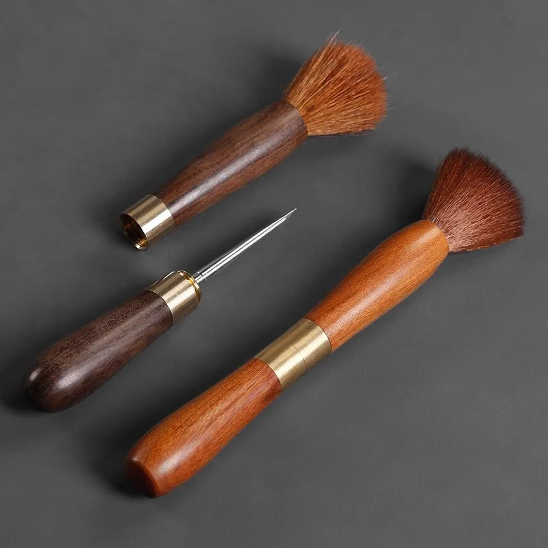 Wooden Handmade Tea Brush Teapot Pen Natural Wood Tea Accessories Cleaning Brush Dual Use Handle Tea Needle Tea Knife