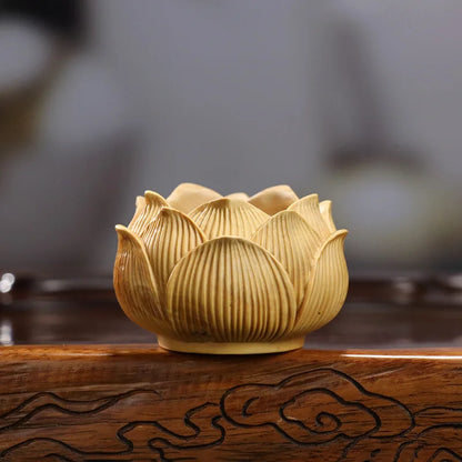 Wooden Lotus Base Sakyamuni Buddha Q version figure statue Hand carved solid wood Home Room Office Artwork Feng Shui Statue