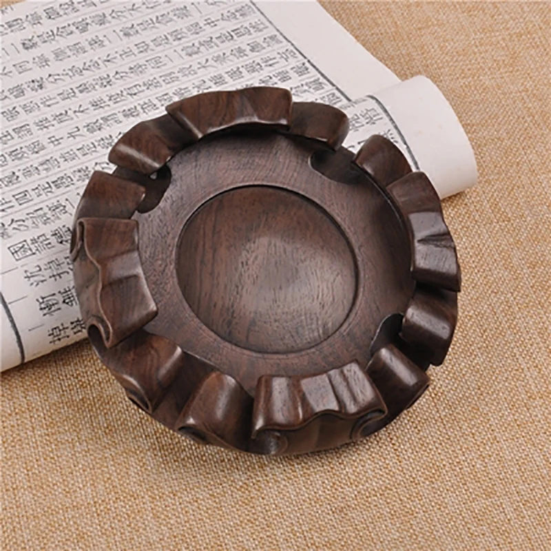 Wooden Pedestal Display Stand Ebony Wood Carving Handicraft Decorative Base for Craft Tea Set Teapot Plants Ornaments Display