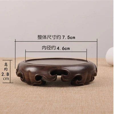 Wooden Pedestal Display Stand Ebony Wood Carving Handicraft Decorative Base for Craft Tea Set Teapot Plants Ornaments Display