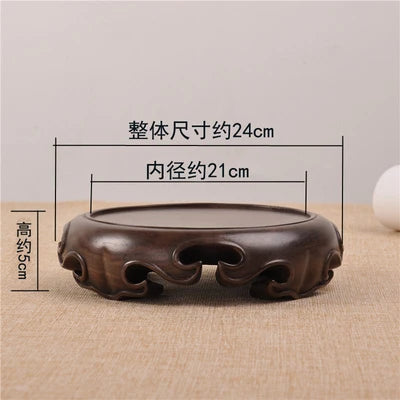Wooden Pedestal Display Stand Ebony Wood Carving Handicraft Decorative Base for Craft Tea Set Teapot Plants Ornaments Display