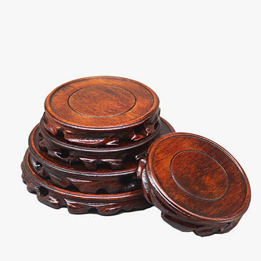 Wooden Pedestal Display Stand Solid Wood Carving Handicraft Decorative Base for Bonsai statues Tea Set Teapot Ornaments Display