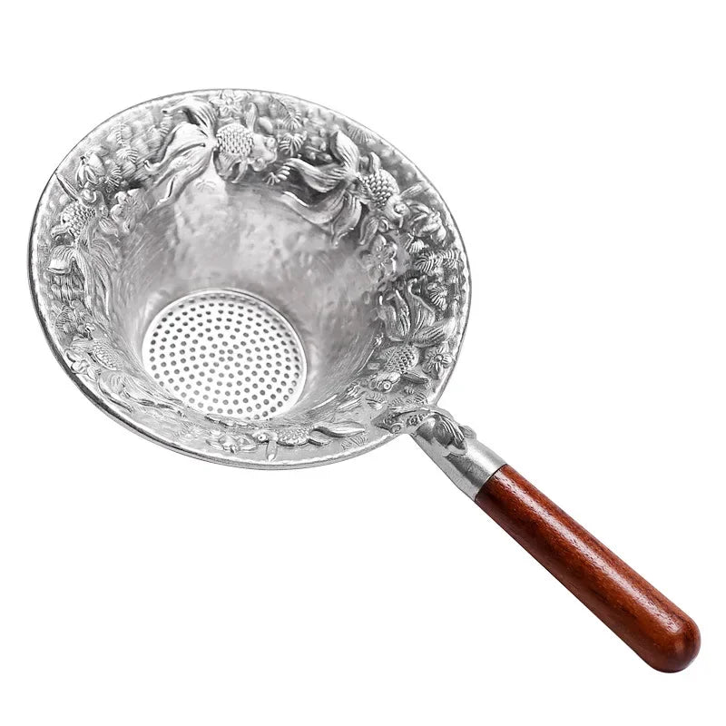 Wooden Pure Tin Tea Leak Tea Strainer Creative Filter Stainless Steel Set Accessories Office Maker Infuser Infusers Teaware Bar