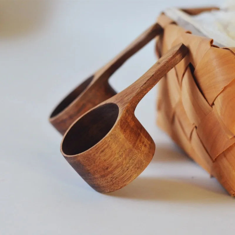Wooden Spoon for Measuring Milk Powder Coffee Beans, Small Wooden Spoon, Kitchen Utensils, Short Handled, High Quality