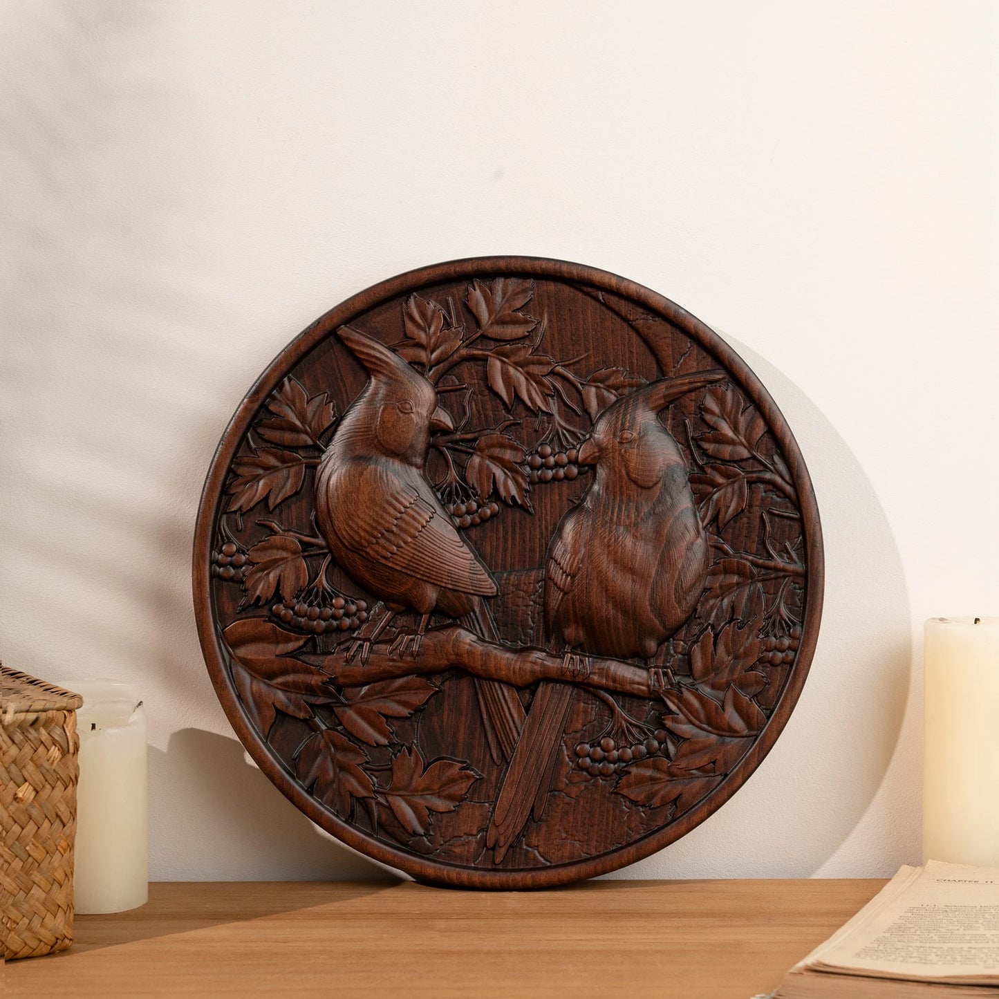 Wooden cardinal ornaments souvenir cardinals birds country farmhouse home wall art decoration home living room ornaments