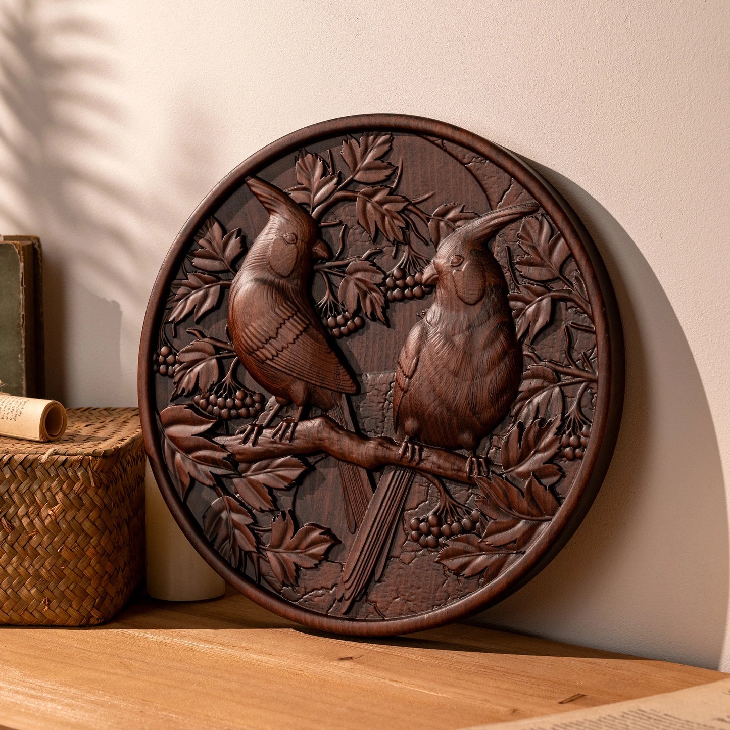 Wooden cardinal ornaments souvenir cardinals birds country farmhouse home wall art decoration home living room ornaments