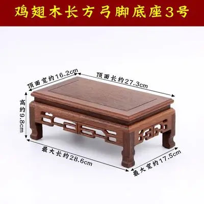 Wooden carving crafts,  wooden decorations, solid wood brackets, rectangular strange stone flower pots, Buddha statue bases