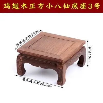 Wooden carving crafts,  wooden decorations, solid wood brackets, rectangular strange stone flower pots, Buddha statue bases
