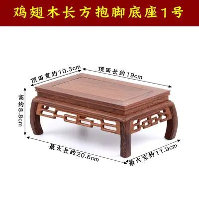 Wooden carving crafts,  wooden decorations, solid wood brackets, rectangular strange stone flower pots, Buddha statue bases