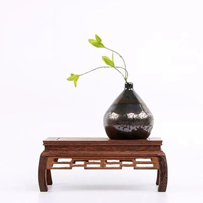 Wooden carving crafts,  wooden decorations, solid wood brackets, rectangular strange stone flower pots, Buddha statue bases