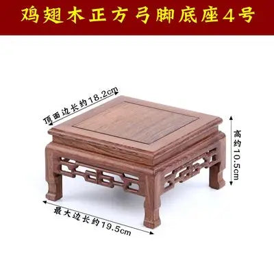 Wooden carving crafts,  wooden decorations, solid wood brackets, rectangular strange stone flower pots, Buddha statue bases