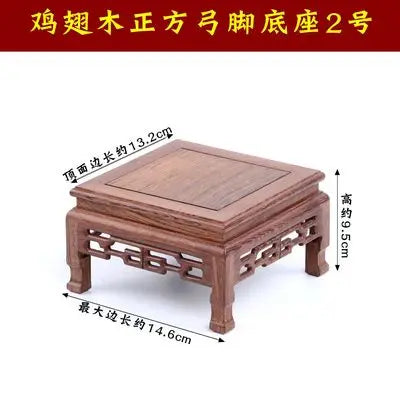 Wooden carving crafts,  wooden decorations, solid wood brackets, rectangular strange stone flower pots, Buddha statue bases
