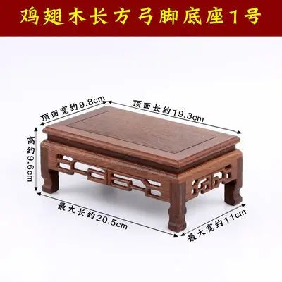 Wooden carving crafts,  wooden decorations, solid wood brackets, rectangular strange stone flower pots, Buddha statue bases