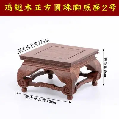Wooden carving crafts,  wooden decorations, solid wood brackets, rectangular strange stone flower pots, Buddha statue bases