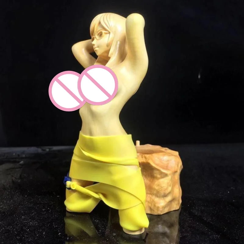 Wooden slingshot nude female figure art statue Solid wood hand carving Outdoor Toy statue Handmade small gift Free delivery
