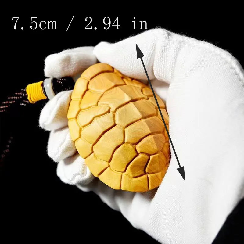 Wooden turtle shell Mascot decorative pendant，Solid wood hand carving Longevity mascot small wood decorations