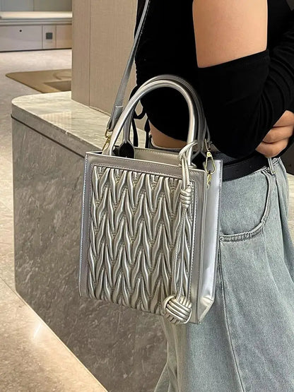 Wrinkled Handheld Small Bag for Women 2023 New Fashion Small Square Bag