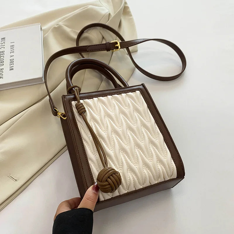 Wrinkled Handheld Small Bag for Women 2023 New Fashion Small Square Bag