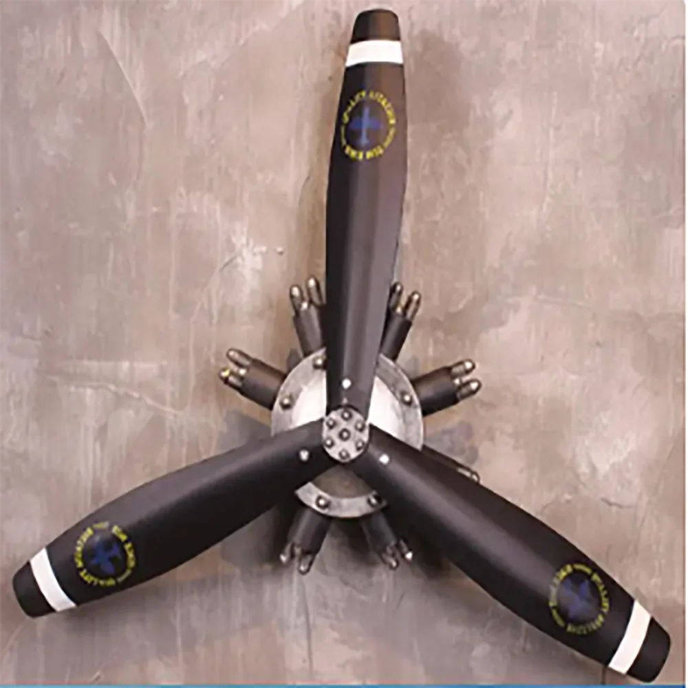 Wrought iron wall decorative mural Creative Household retro Aircraft propeller wall hanging Creativity of Metal Crafts