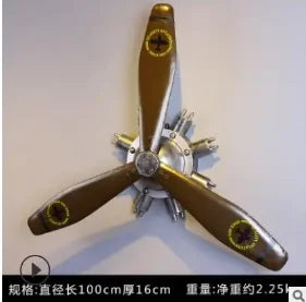 Wrought iron wall decorative mural Creative Household retro Aircraft propeller wall hanging Creativity of Metal Crafts