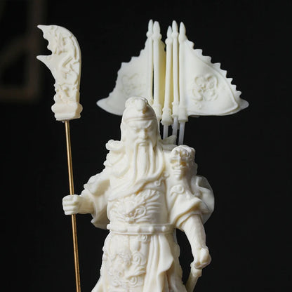 Wu God of Wealth Five Flags Guan Gong Characters Statue Resin Art Sculpture  Domineering home living room decorations
