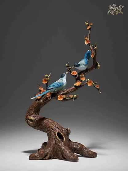 XI SHANG MEI SHAO 2023 TOP grade Good luck Auspicious wealth Birds decoration Sculpture HOME COMPANY BAR CLUB bring lucky money