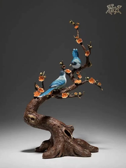 XI SHANG MEI SHAO 2023 TOP grade Good luck Auspicious wealth Birds decoration Sculpture HOME COMPANY BAR CLUB bring lucky money