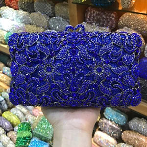 XIYUAH Clutch Crystal Silver Metal Black Diamond Green Purse Evening Bags Clutches Women Prom Luxury Minaudiere Ladies Handbags