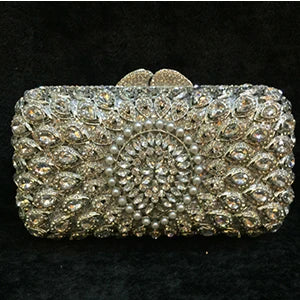 XIYUAN Hot Sale Crystal Evening Bags Retro Chain shoulder bag Clutch Luxury Wedding Diamond Beaded Rhinestone Small Party purse