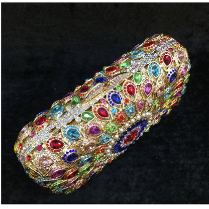 XIYUAN Hot Sale Crystal Evening Bags Retro Chain shoulder bag Clutch Luxury Wedding Diamond Beaded Rhinestone Small Party purse