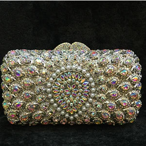 XIYUAN Hot Sale Crystal Evening Bags Retro Chain shoulder bag Clutch Luxury Wedding Diamond Beaded Rhinestone Small Party purse