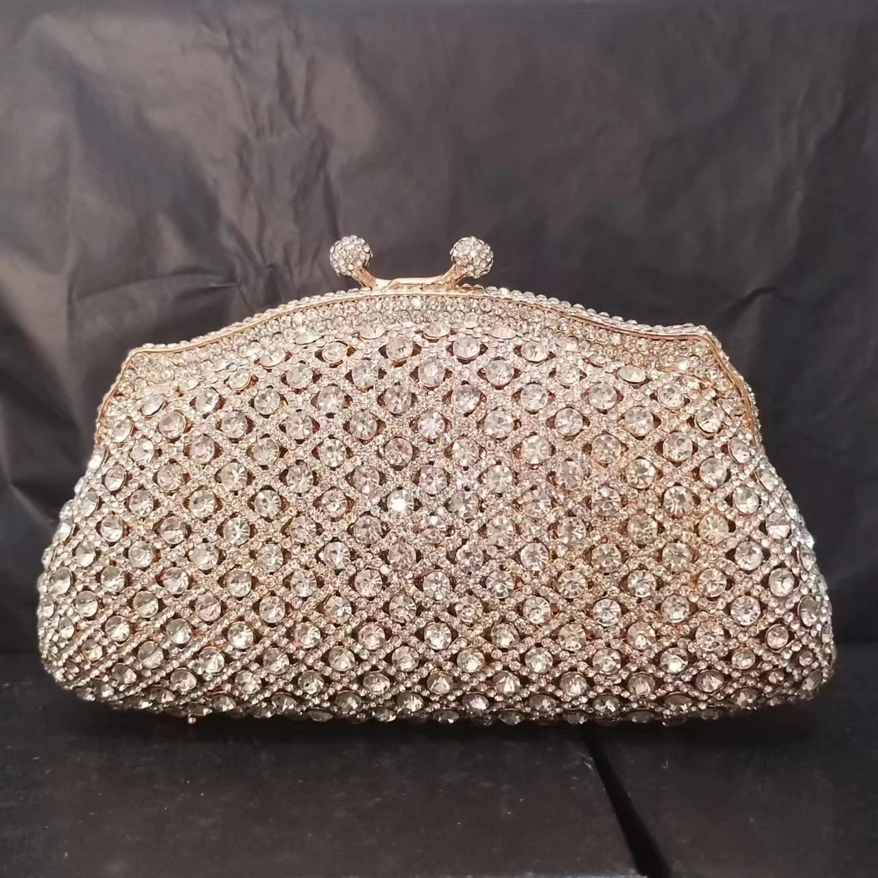 XIYUAN Newest Women Gold/Sliver Diamond Clucth purse Design Female Bridal Crystal Evening Bag Party Wedding Clutches Handbas
