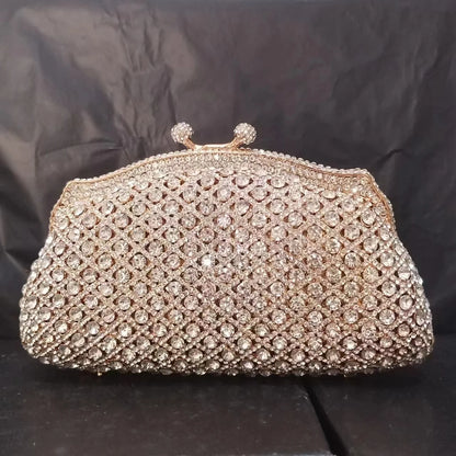 XIYUAN Newest Women Gold/Sliver Diamond Clucth purse Design Female Bridal Crystal Evening Bag Party Wedding Clutches Handbas