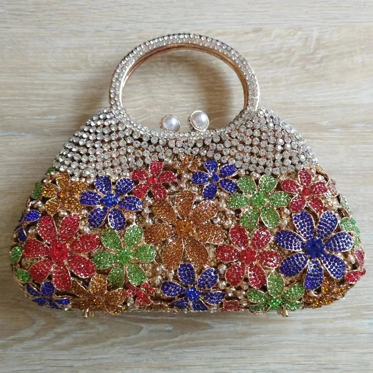 XIYUAN Women Mutil Crystal Bag Design Lady Day Clutches Purse Party Bridal Metal Evening Wallet Ladies Diamond Clutch Bag
