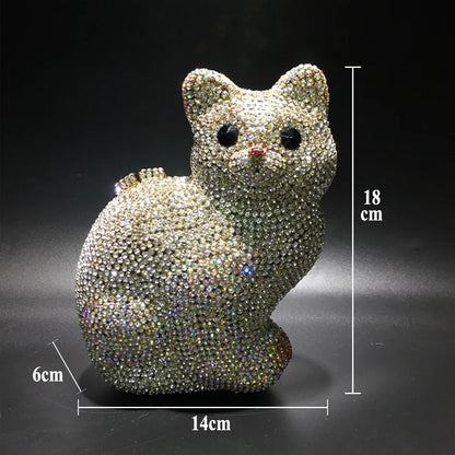 XIYUAN cat shape Women Champagne Luxury evening bags Crystal Soiree Pochette Clutch purse Wedding Shoulder bags Lady Evening Bag