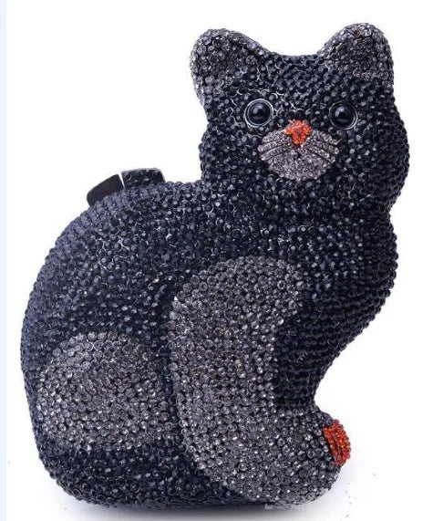 XIYUAN cat shape Women Champagne Luxury evening bags Crystal Soiree Pochette Clutch purse Wedding Shoulder bags Lady Evening Bag