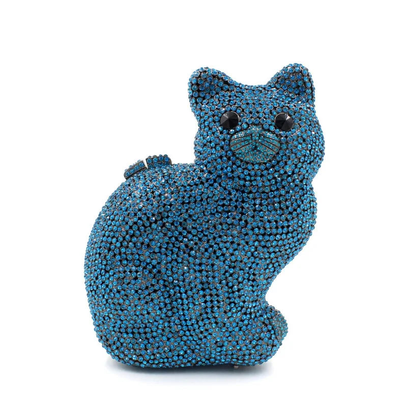 XIYUAN cat shape Women Champagne Luxury evening bags Crystal Soiree Pochette Clutch purse Wedding Shoulder bags Lady Evening Bag