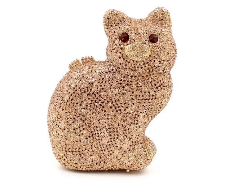 XIYUAN cat shape Women Champagne Luxury evening bags Crystal Soiree Pochette Clutch purse Wedding Shoulder bags Lady Evening Bag