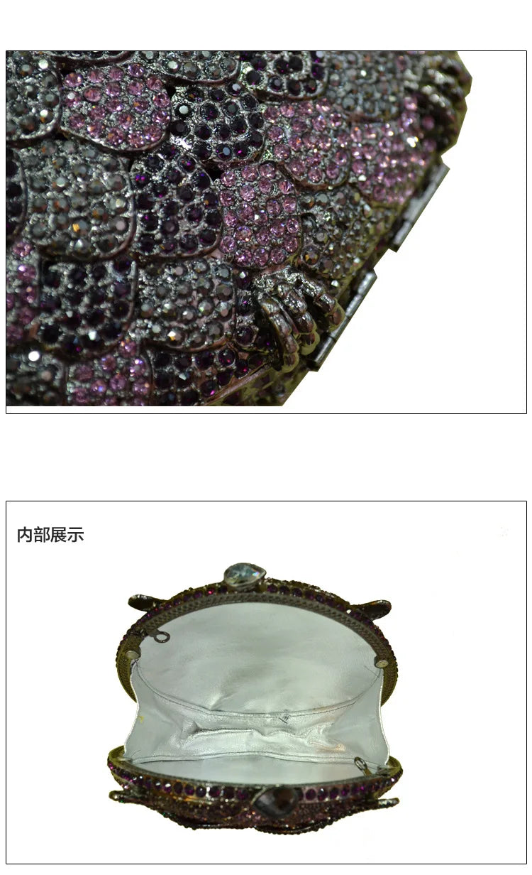 XIYUAN owl shape Luxury Diamante Crystal wallet Rhinestone Evening Clutch Purse for Party Wedding Clutch Bag for soiree handbag