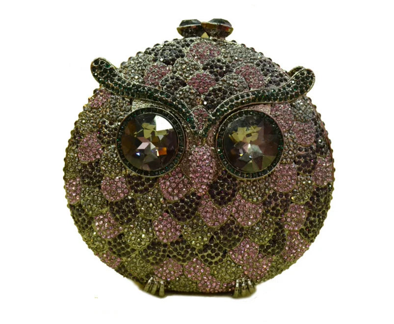 XIYUAN owl shape Luxury Diamante Crystal wallet Rhinestone Evening Clutch Purse for Party Wedding Clutch Bag for soiree handbag