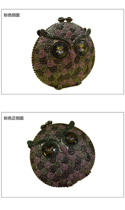 XIYUAN owl shape Luxury Diamante Crystal wallet Rhinestone Evening Clutch Purse for Party Wedding Clutch Bag for soiree handbag