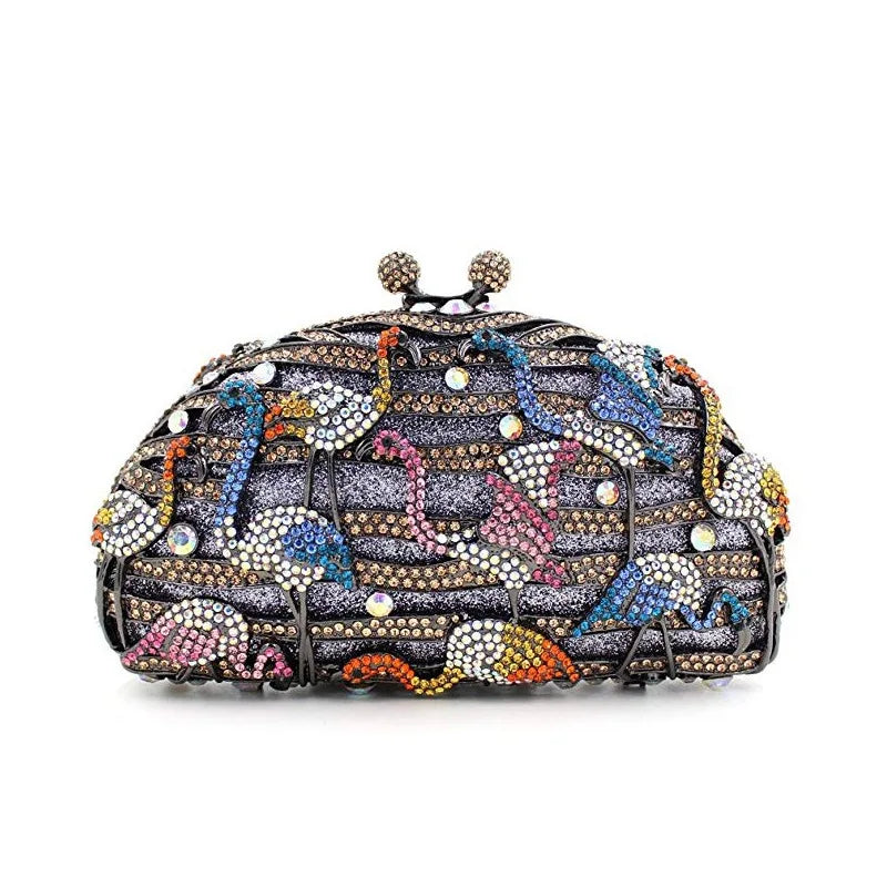 XIYUAN wedding party Gift Box bag Clutch Bag Women Evening bag Diamond Rhinestone Clutches Crystal Wallet Wedding clutch Purse