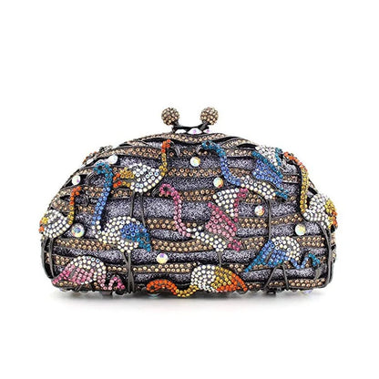 XIYUAN wedding party Gift Box bag Clutch Bag Women Evening bag Diamond Rhinestone Clutches Crystal Wallet Wedding clutch Purse