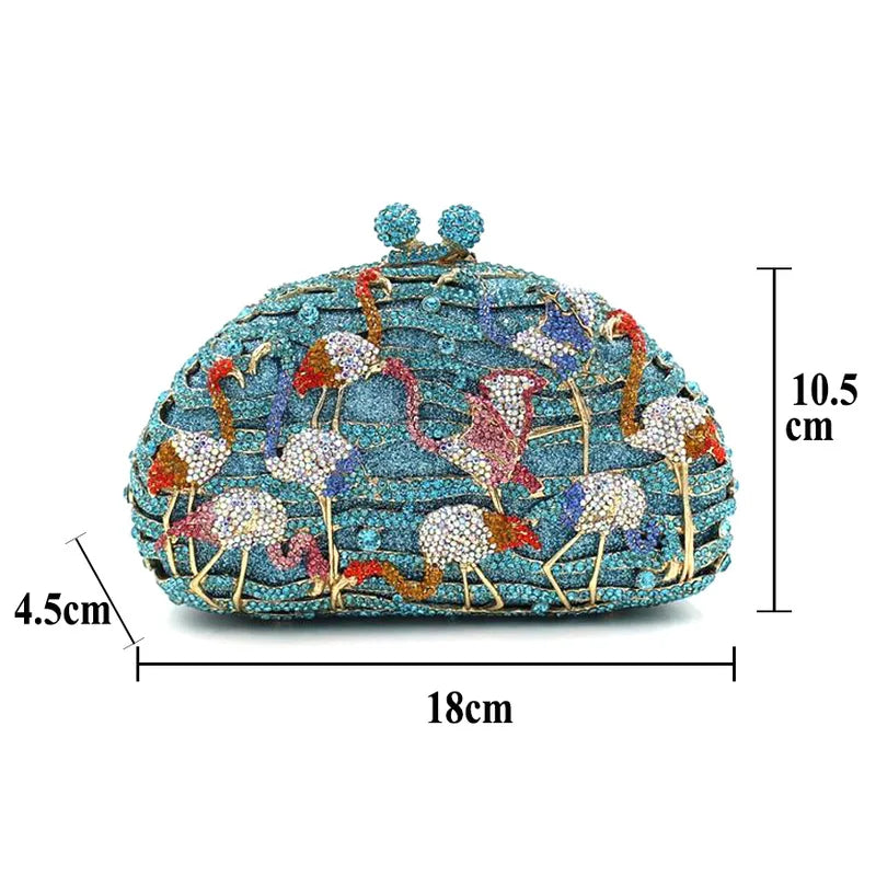 XIYUAN wedding party Gift Box bag Clutch Bag Women Evening bag Diamond Rhinestone Clutches Crystal Wallet Wedding clutch Purse