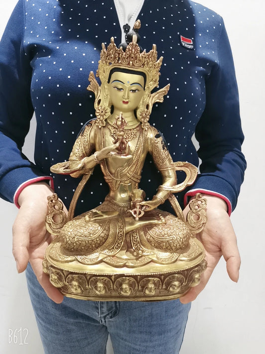 XL Wholesale Nepal Tibet Buddha statue GOOD copper gilding Worship Vajrasattva Vajra Buddha statue Family protection Health safe