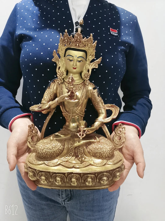 XL Wholesale Nepal Tibet Buddha statue GOOD copper gilding Worship Vajrasattva Vajra Buddha statue Family protection Health safe