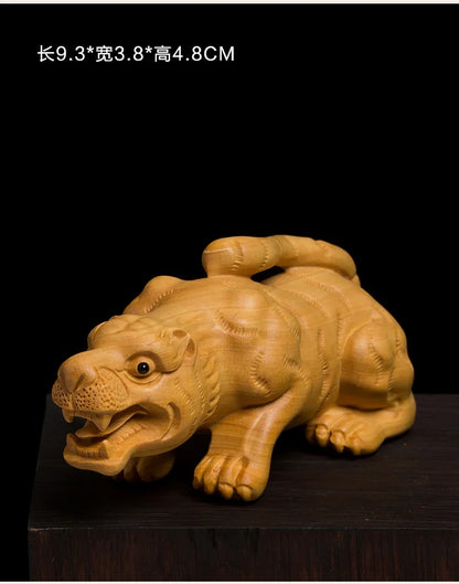 XS370- 12 Zodiac Animals Boxwood Sculpture Chinese Zodiac Statue Lucky Living Room Home Decor