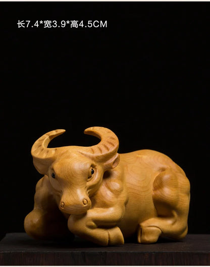 XS370- 12 Zodiac Animals Boxwood Sculpture Chinese Zodiac Statue Lucky Living Room Home Decor