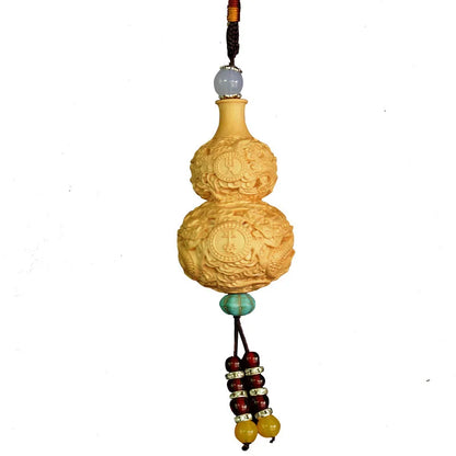 Xianglong auspicious wishful gourd pendant Solid wood art carving Home Decorations Home, Car Decoration Crafts